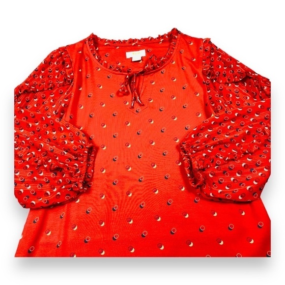 Anthropologie MAEVE Jacquin Lace Sleeve Top - Picture 3 of 13